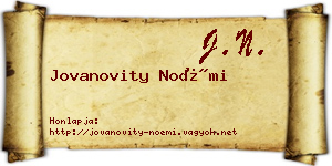 Jovanovity Noémi névjegykártya